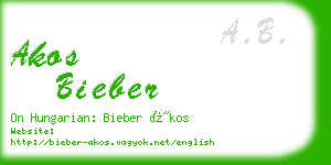 akos bieber business card